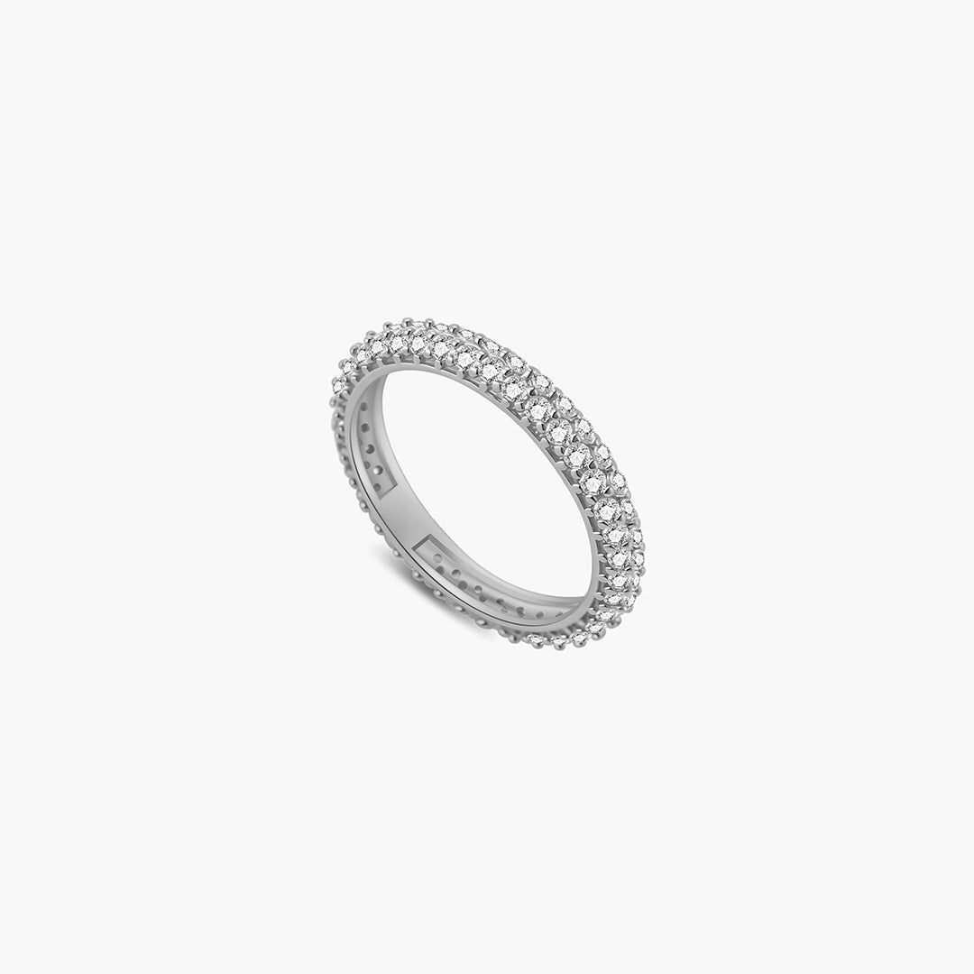 Zeya Crown-Edge Rhinestone Band Ring