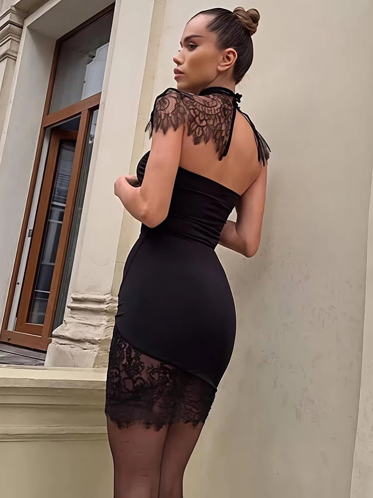 Zoe Lace Backless Bodycon Mini Dress