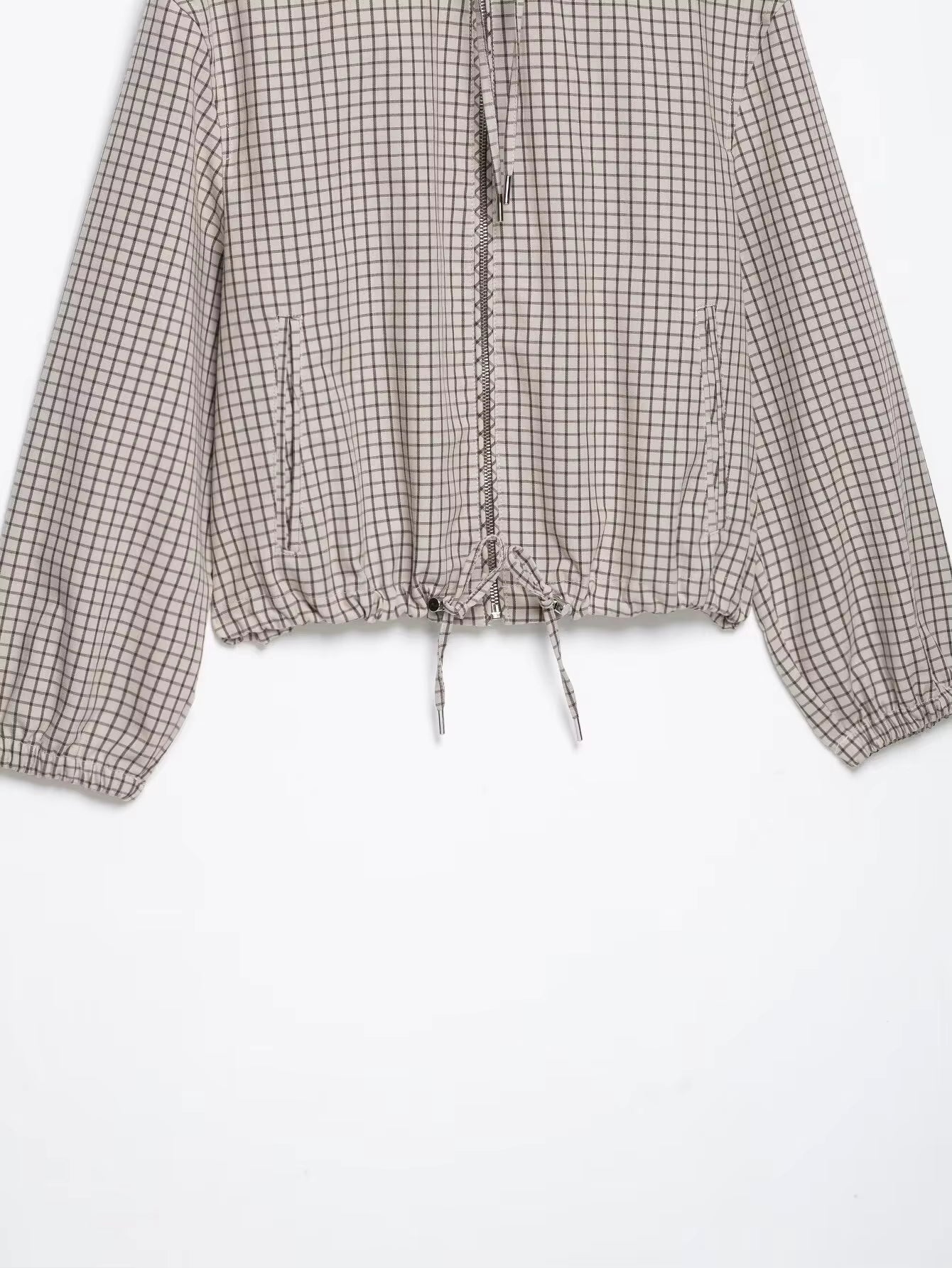Ellie Plaid Cropped Hooded Jacket