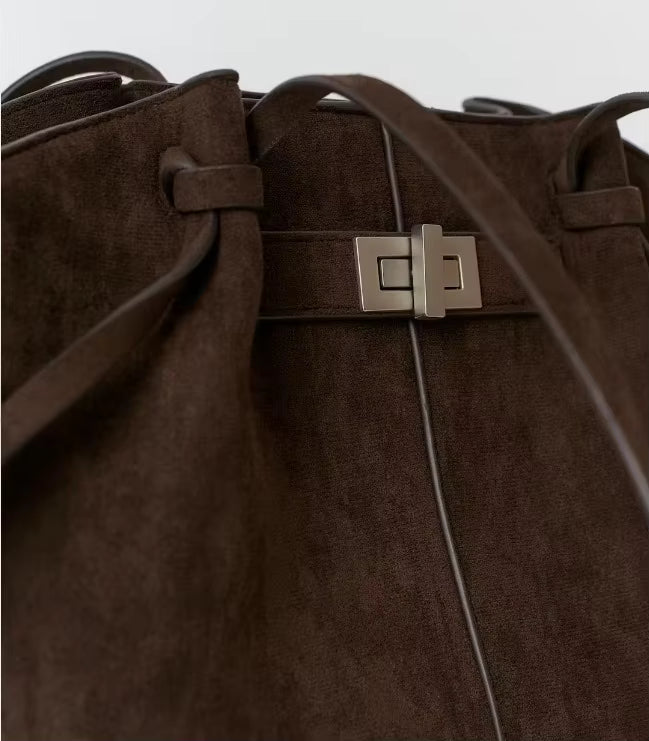 Nora Bat-Wing Suede Tote Bag