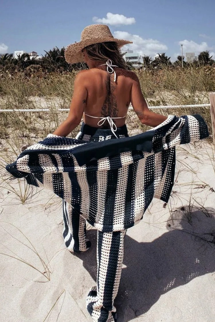 Layla Striped Crochet Co-Ord Set