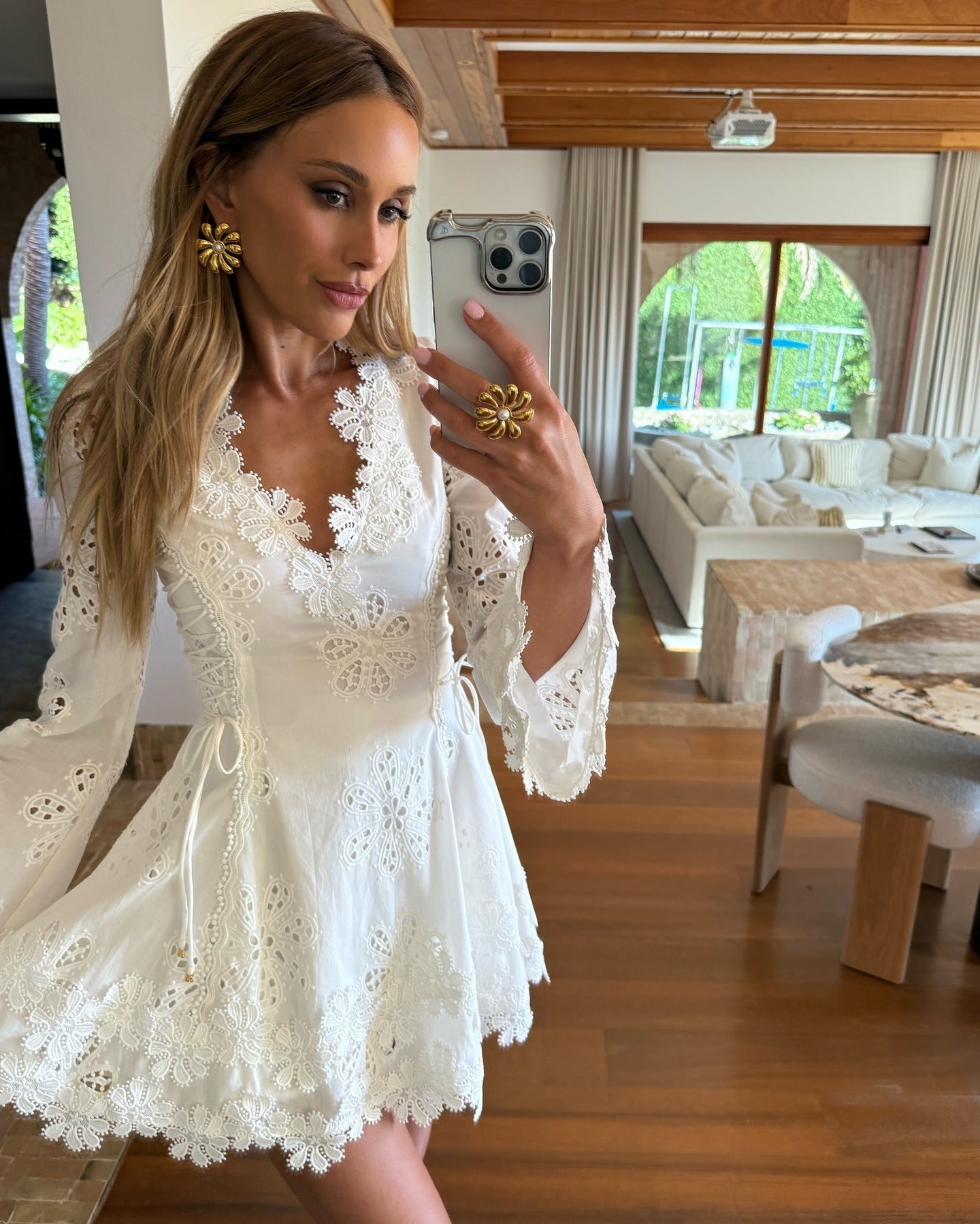 Sophia Lace Side-Adjustable Mini Dress