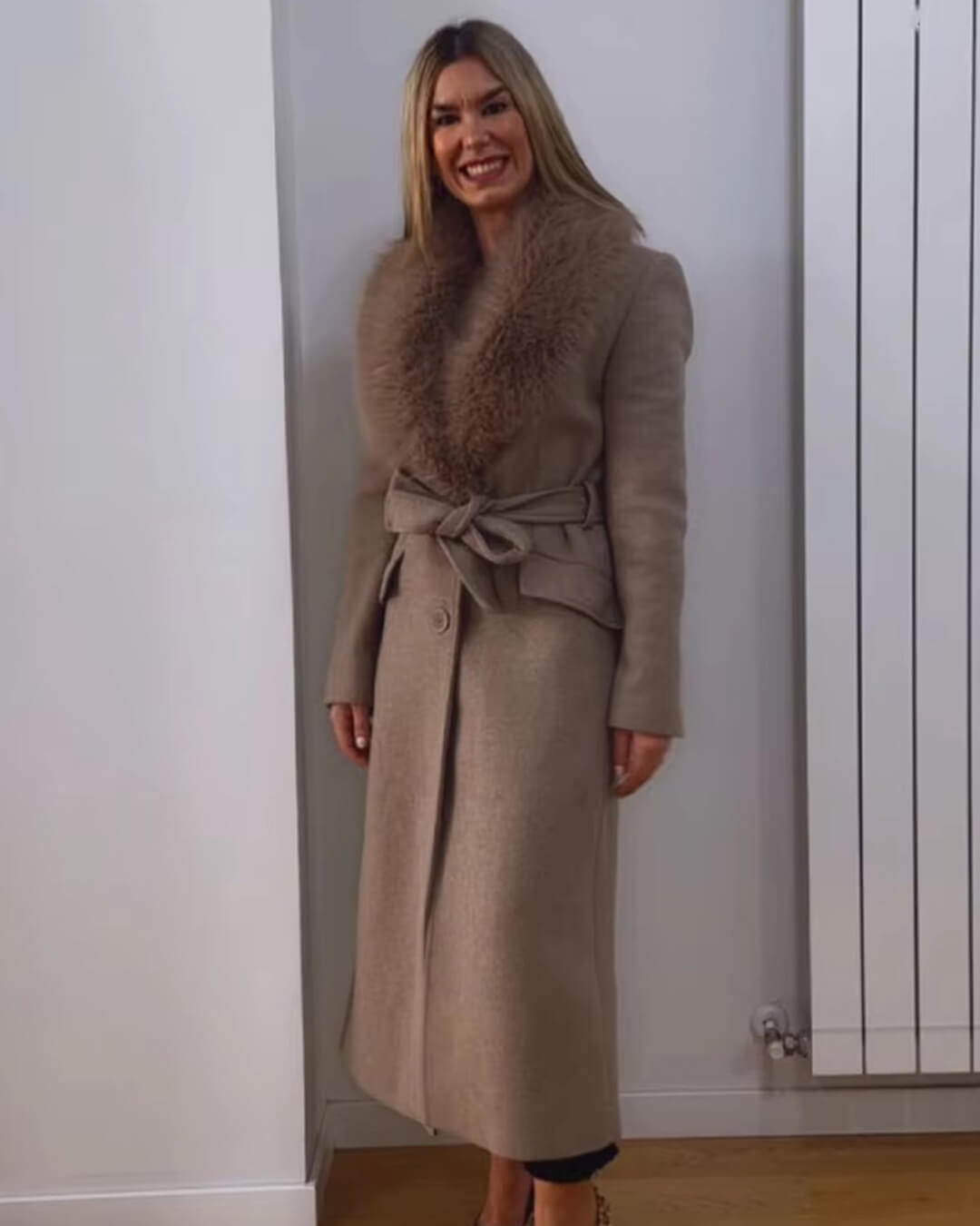 Lola Faux Fur Collar Maxi Coat