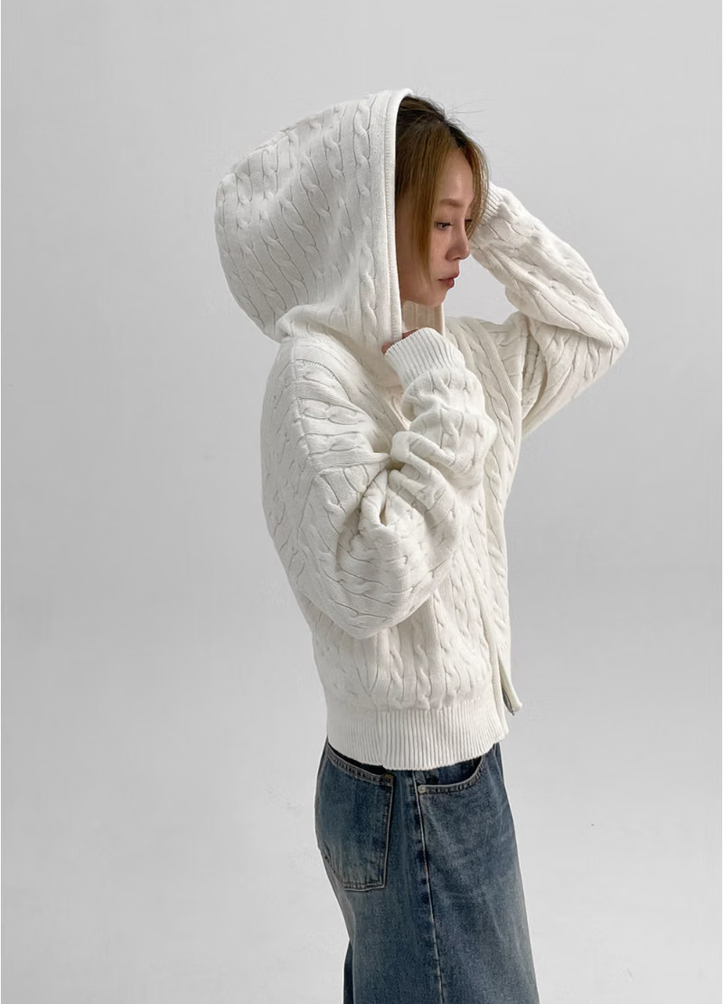 Melanie High Neck Zip Up Knit Cardigan