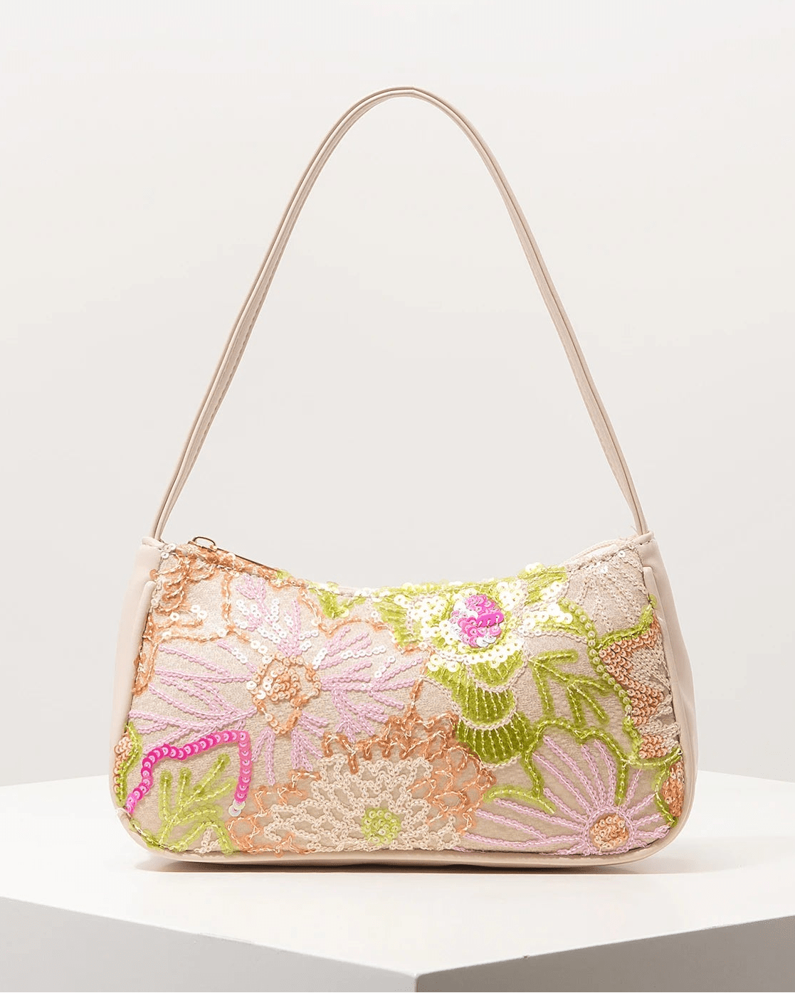Sophia Embroidered Sequin Shoulder Bag