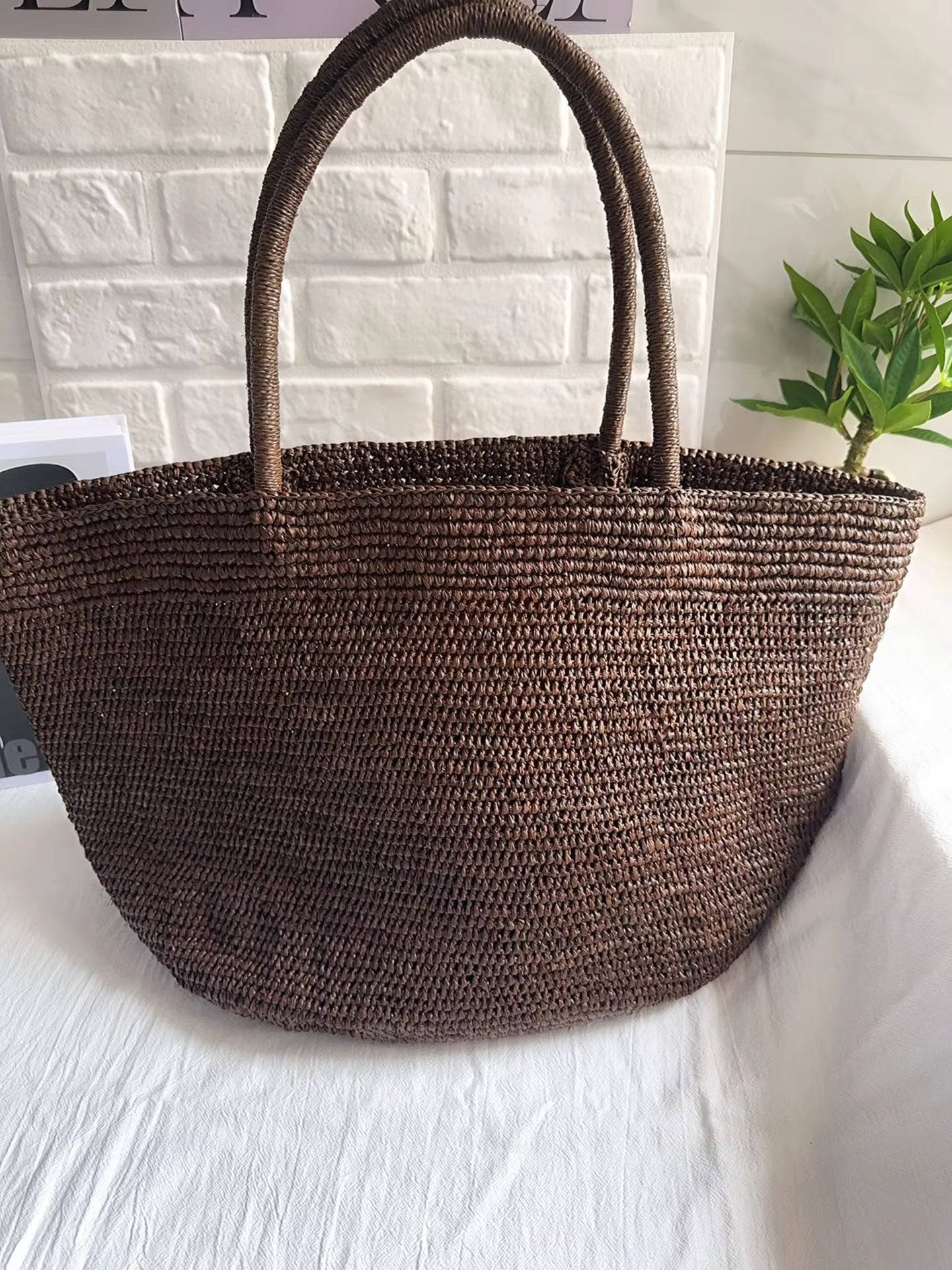 Vivienne Handwoven Rattan Tote