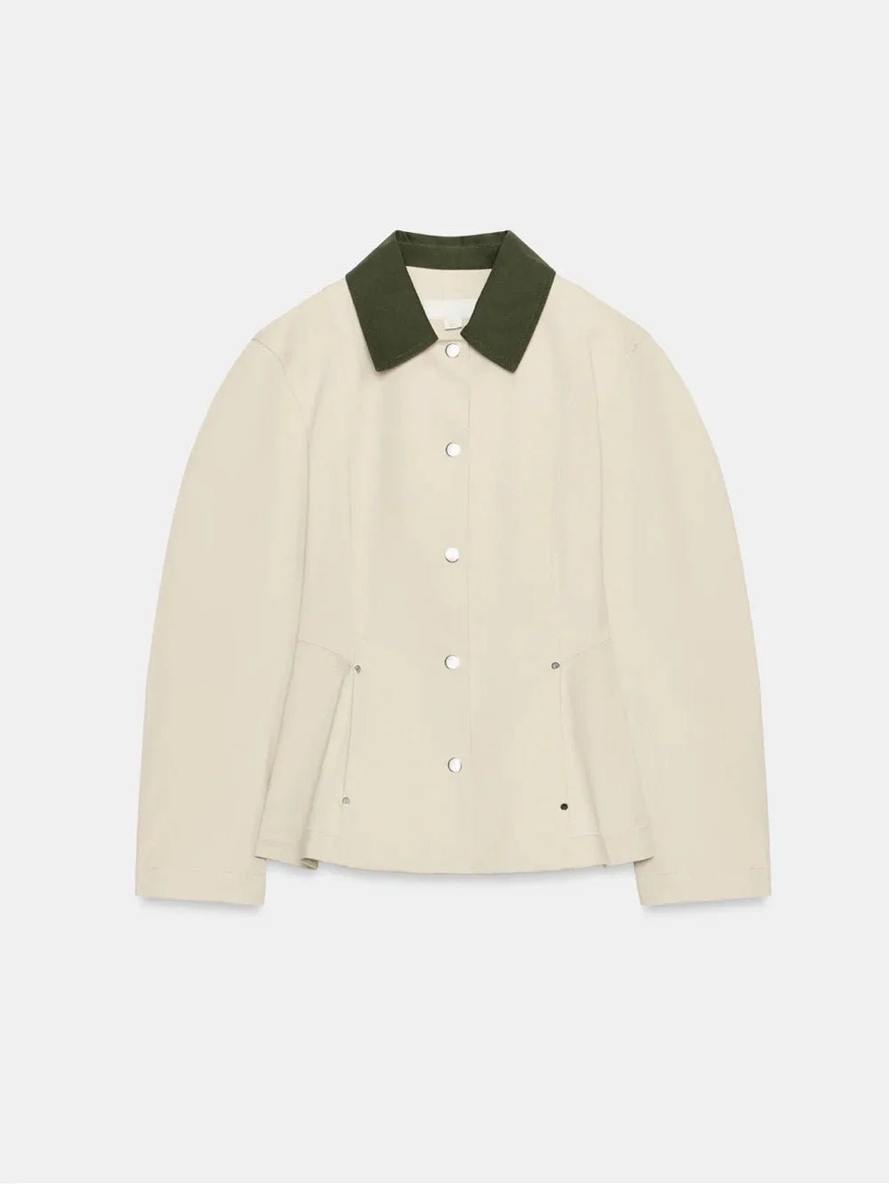 Ruth Contrast Collar Peplum Jacket