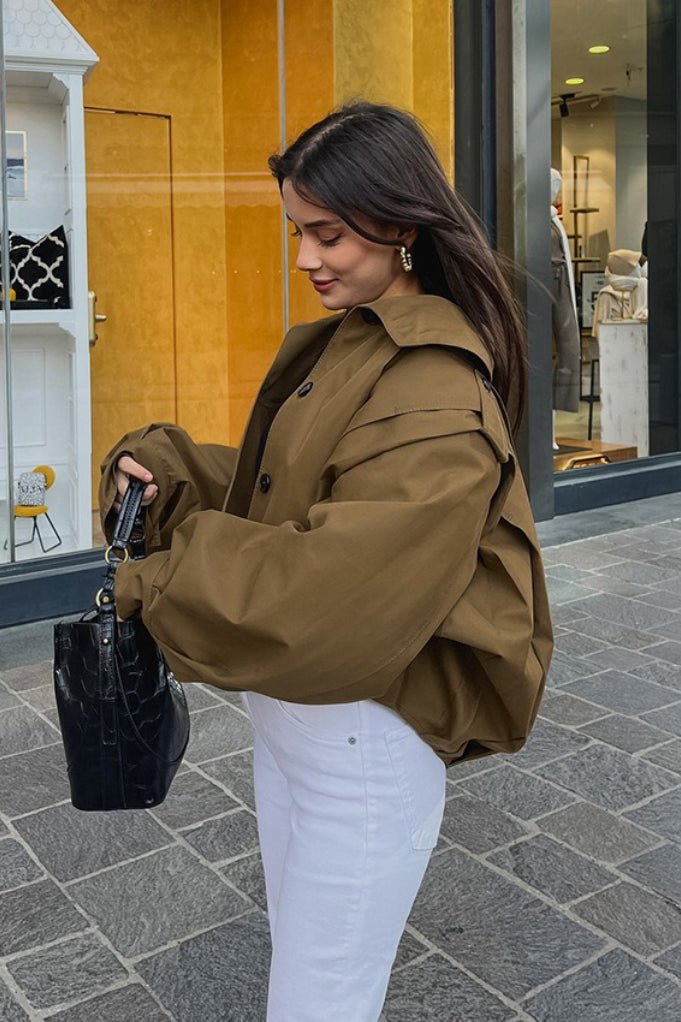 Julia Cropped Pleated Utility Jacket