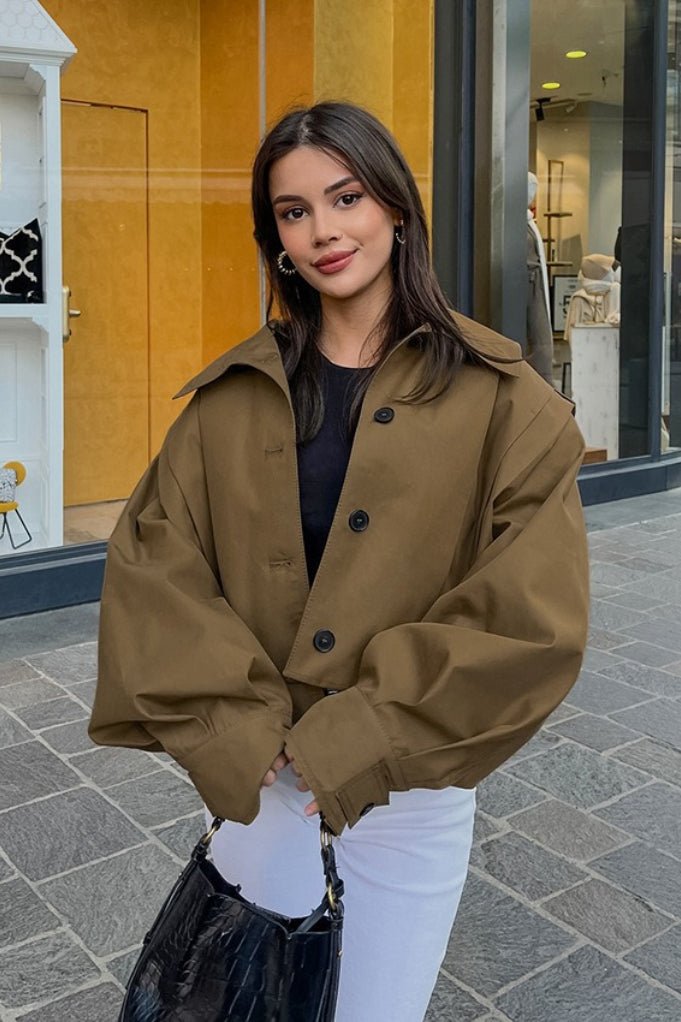 Julia Cropped Pleated Utility Jacket