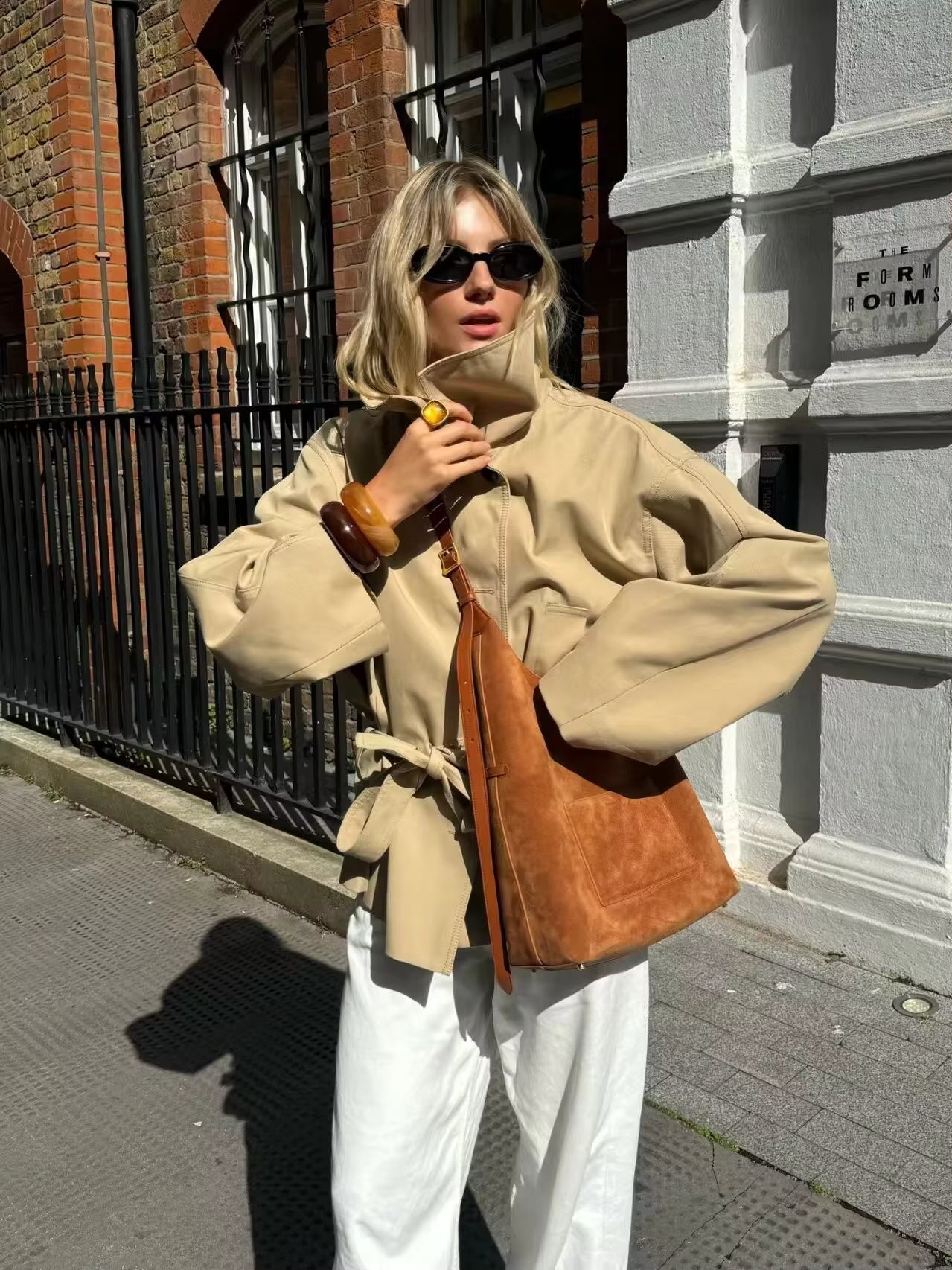 Helena Asymmetric Belted Trench Coat