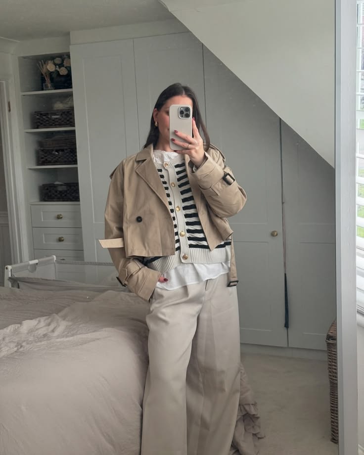 Carla Cropped Double Breasted Trench Coat
