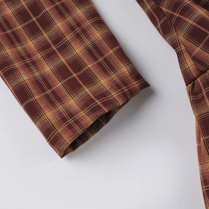 Ellie Long Sleeve Plaid Mini Dress