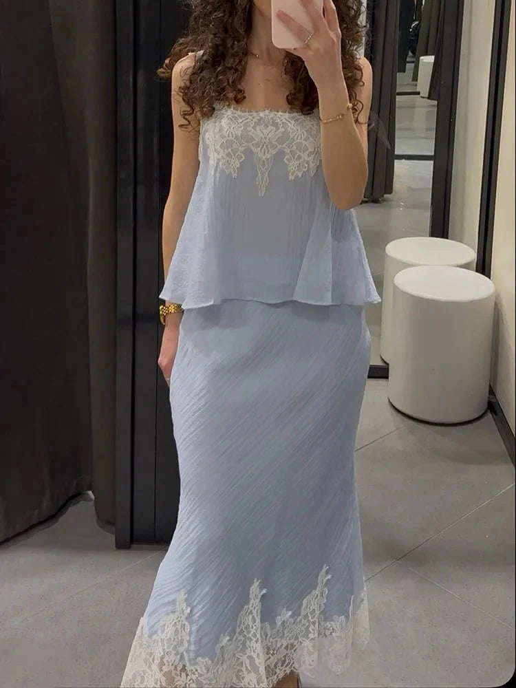Jacinta Lace Spliced Midi Set