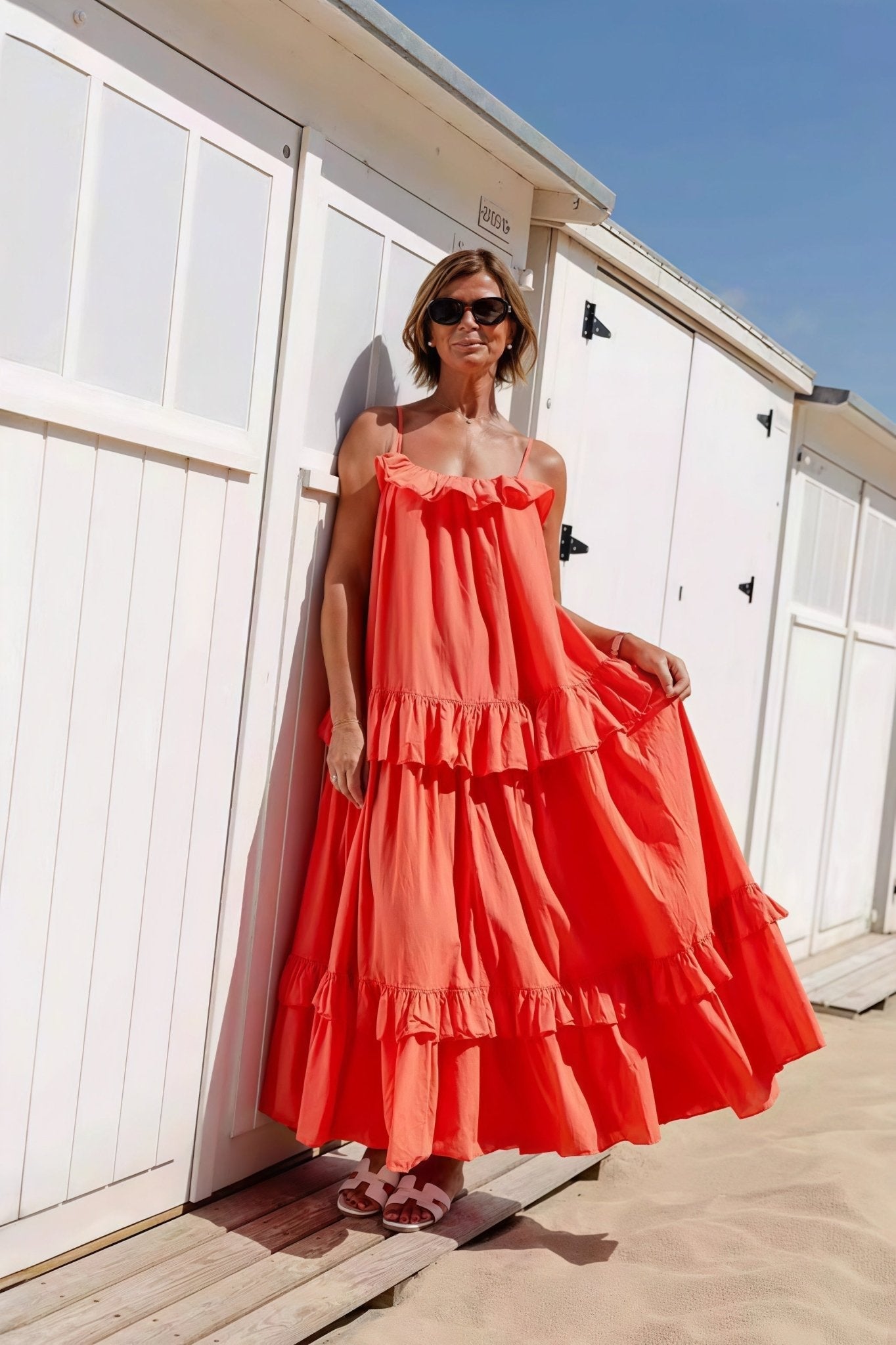 Sophia Ruffle Hem Maxi Dress