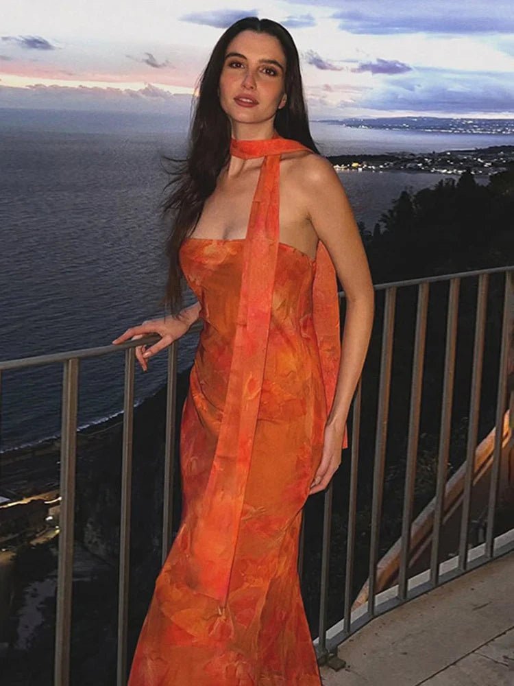Rina Strapless Mesh Maxi Dress
