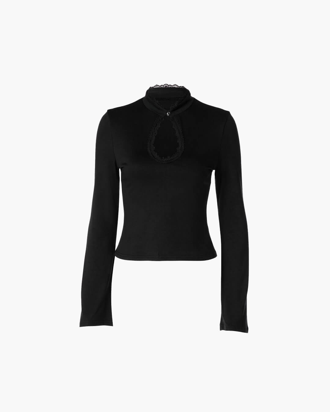 Rose High Neck Keyhole Blouse