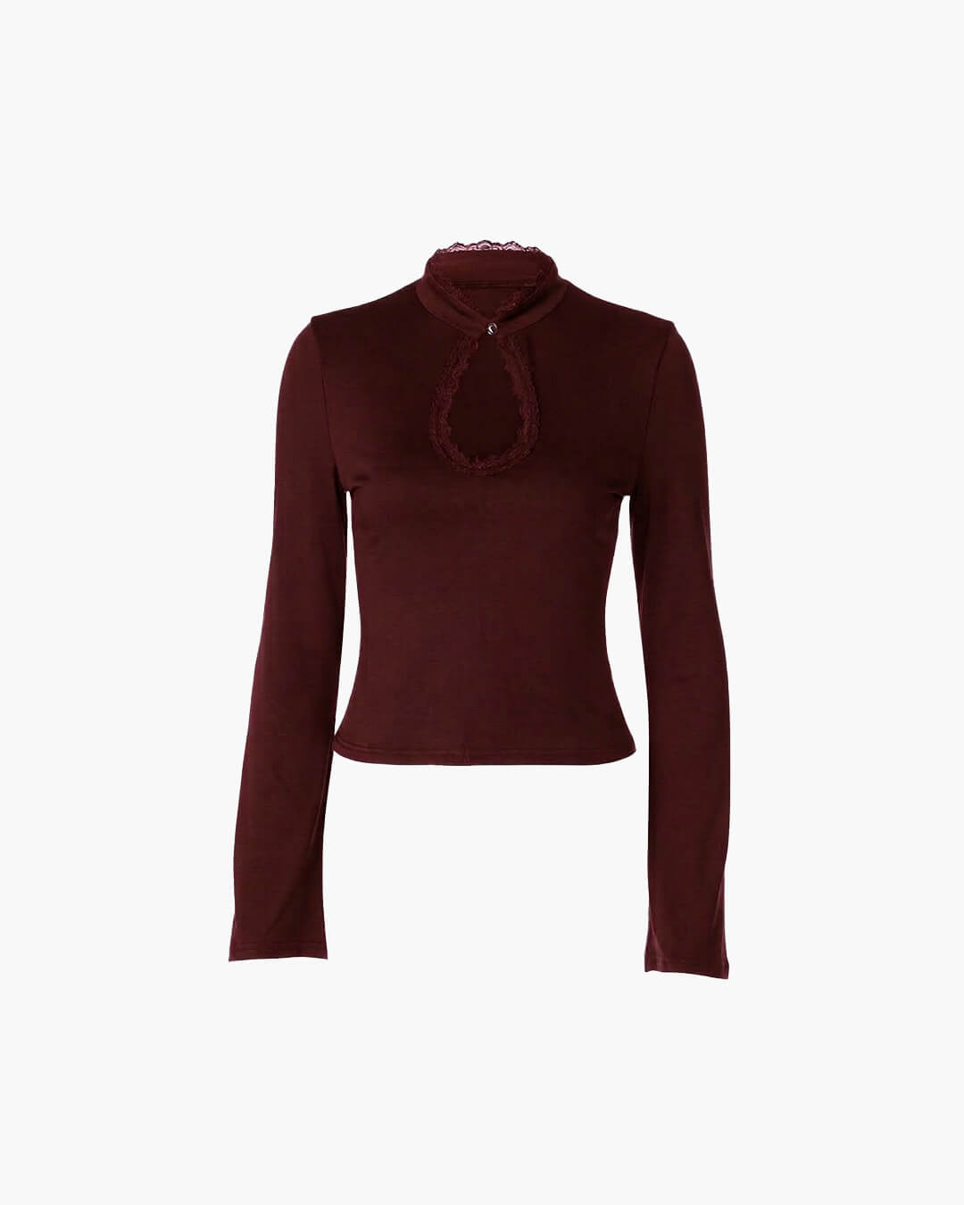 Rose High Neck Keyhole Blouse