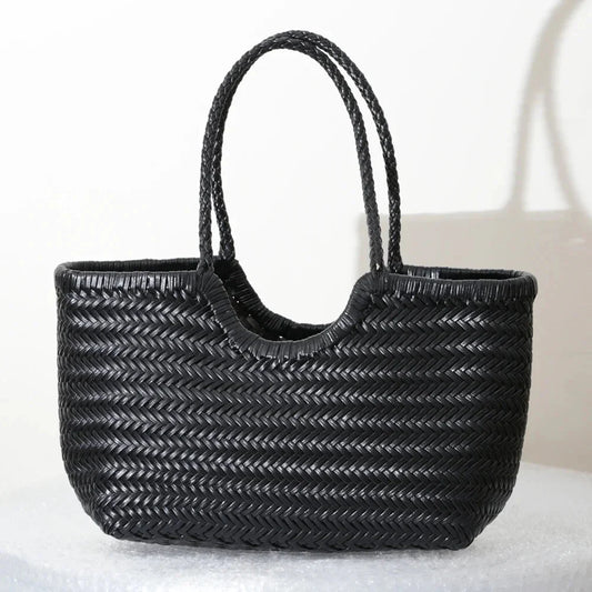 Melisande Woven Leather Tote Bag