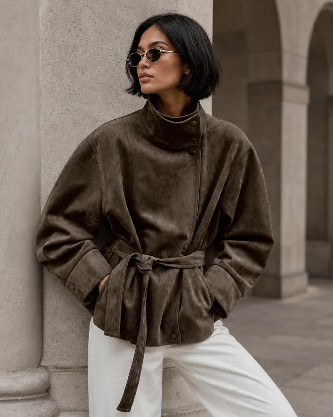 Rebecca Lace-Up Suede Jacket
