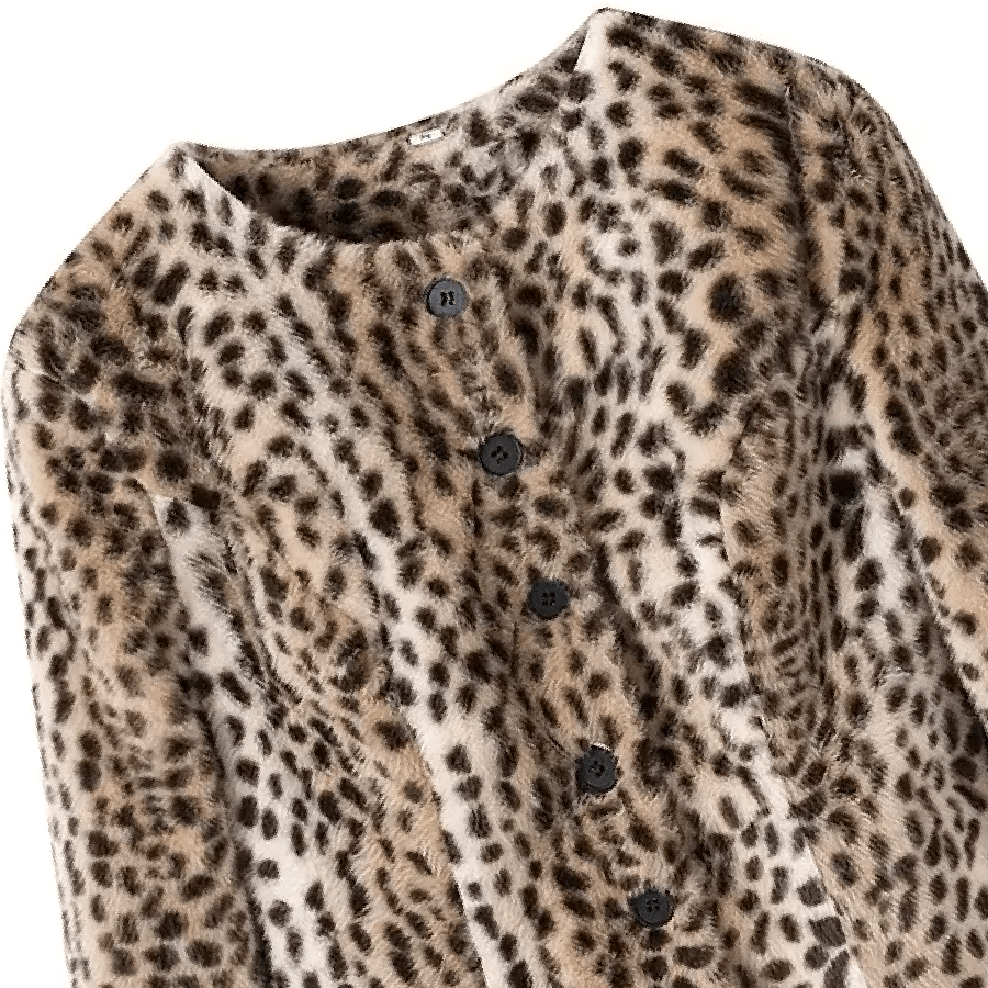 Katie Leopard Faux Fur Cropped Jacket