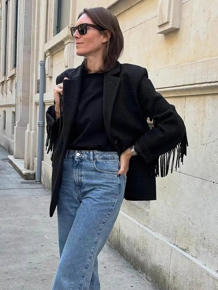 Claudia Tassel Trim Blazer