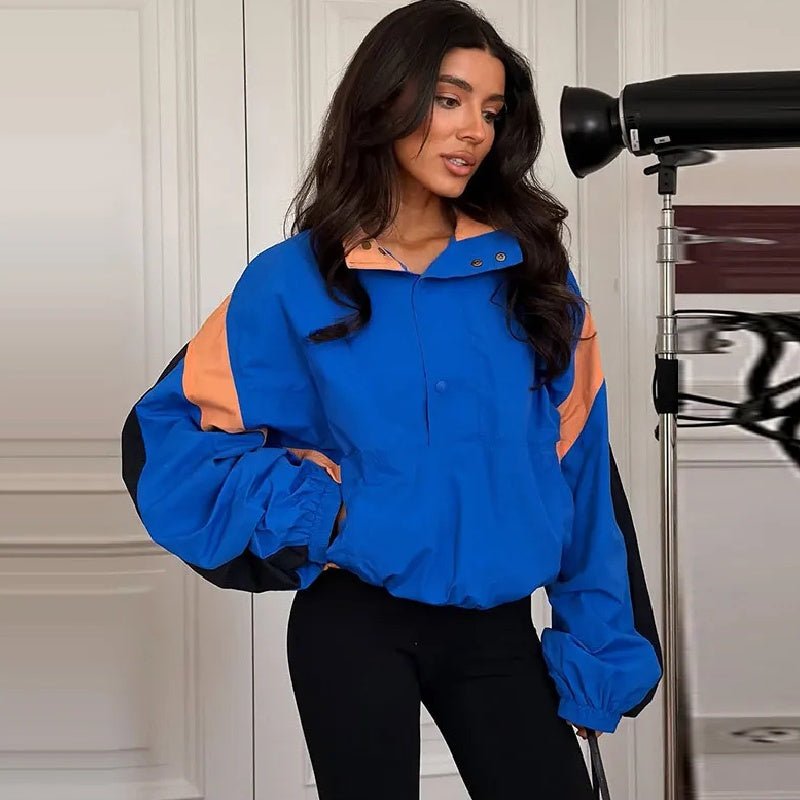 Olivia Oversized Colorblock Cropped Jacket