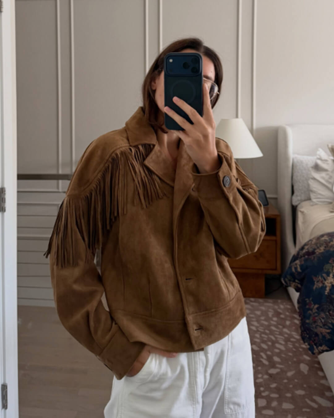 Julie Faux Suede Fringe Western Jacket