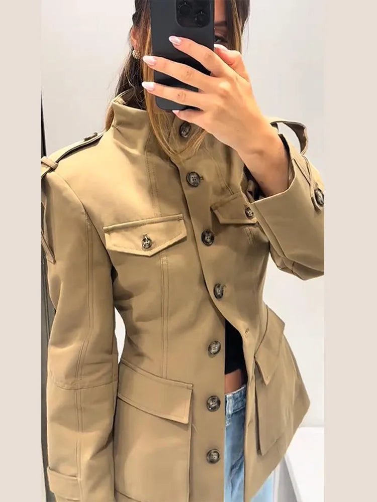 Anna Tailored Stand Collar Jacket
