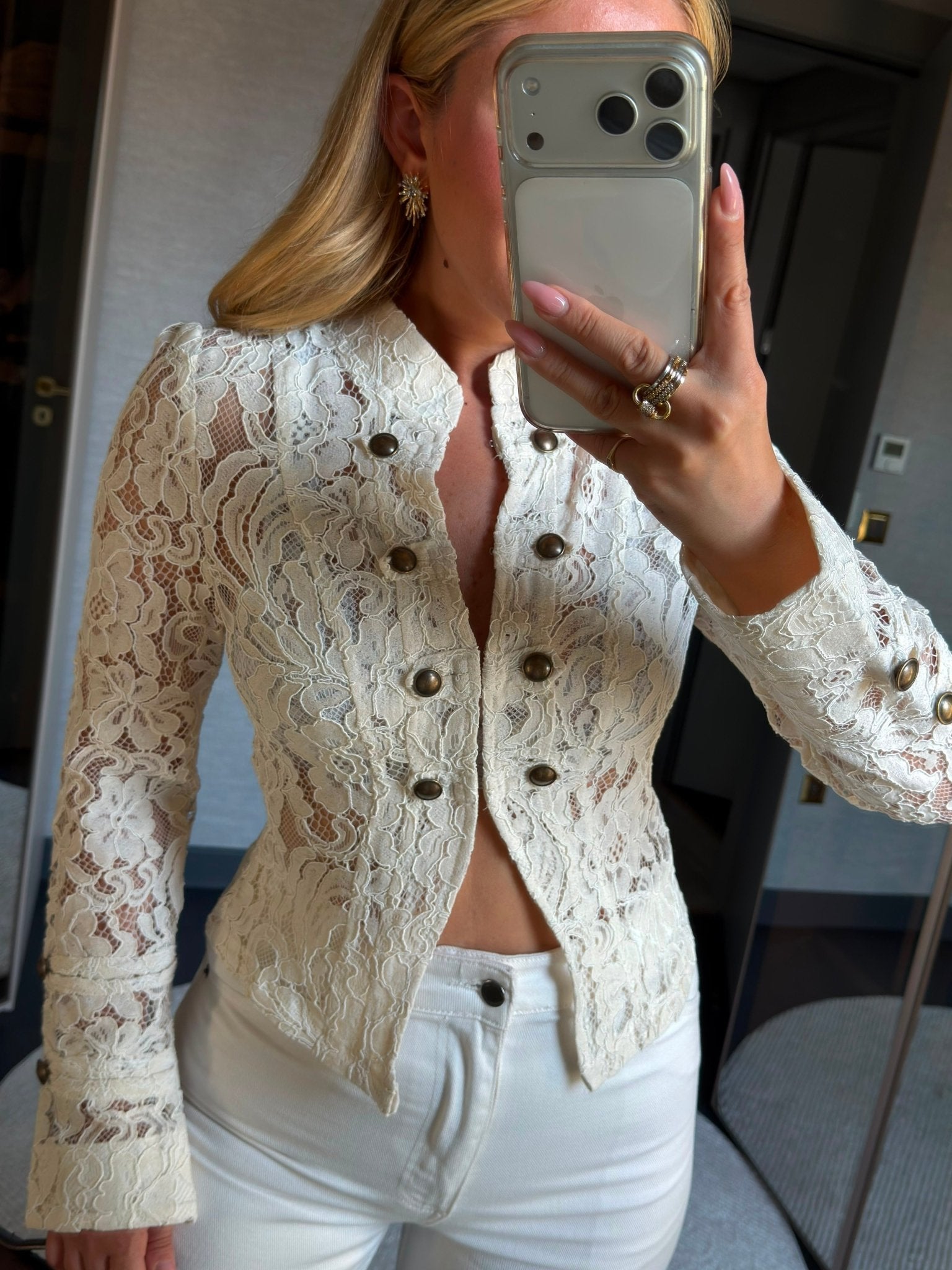 Esther Sheer Lace Patchwork Jacket