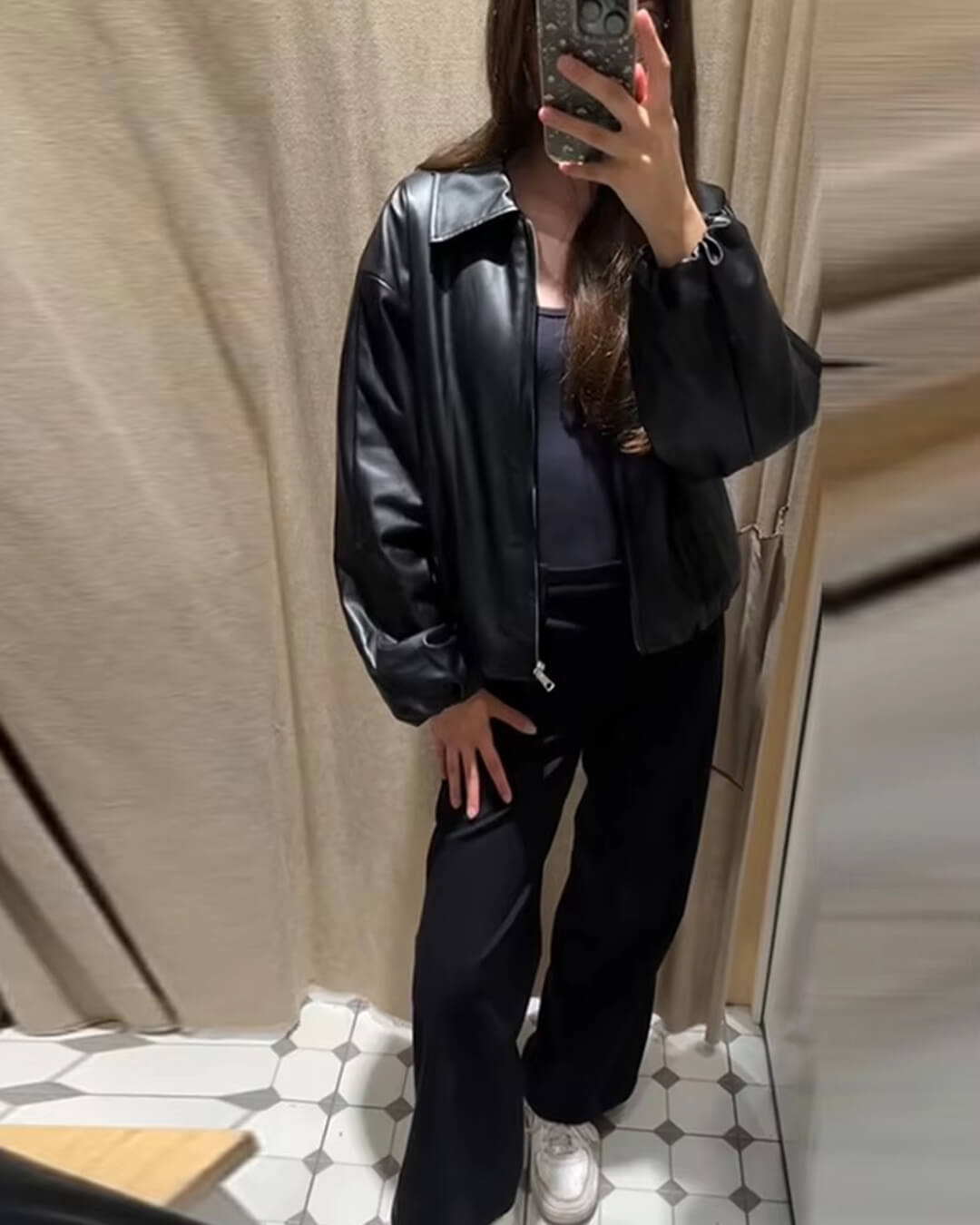Sienna Faux Leather Bomber Jacket