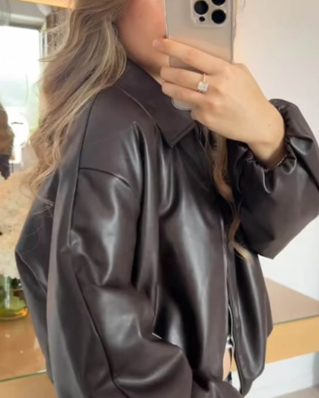 Sienna Faux Leather Bomber Jacket
