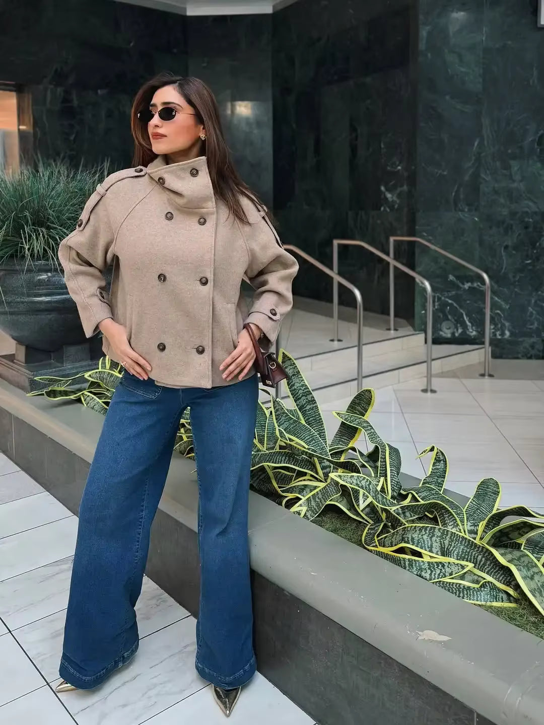 Kelly Stand Collar Oversized Coat