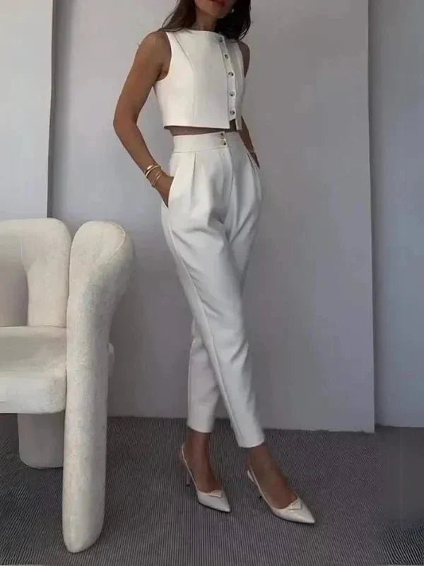 Hayley Cropped Top Two-Piece Set