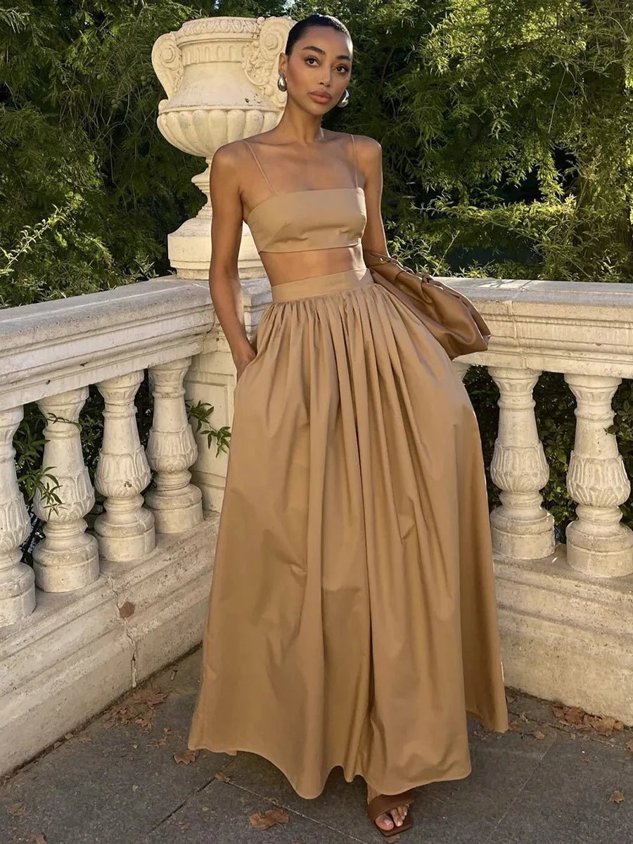 Chanelle Strappy Crop Top Two-Piece Set