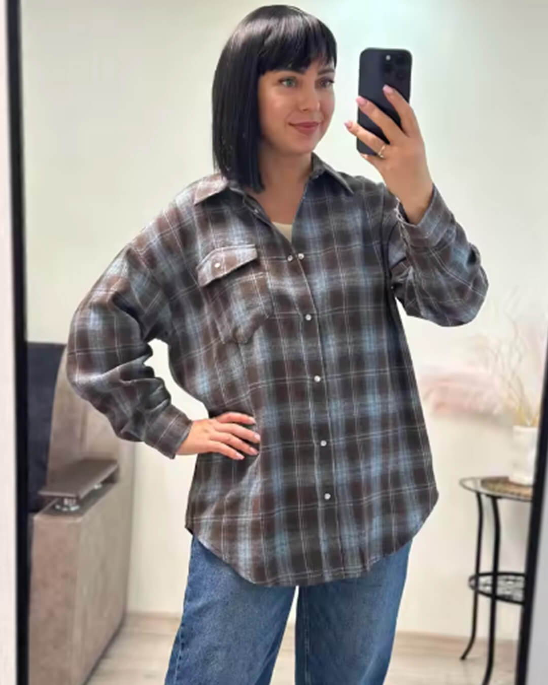 Kate Oversized Plaid Shirt