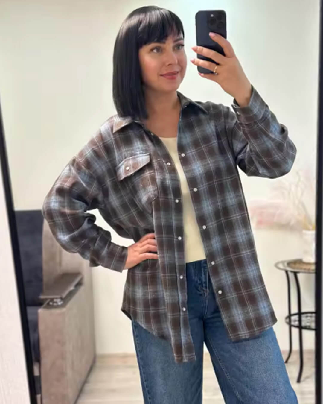 Kate Oversized Plaid Shirt