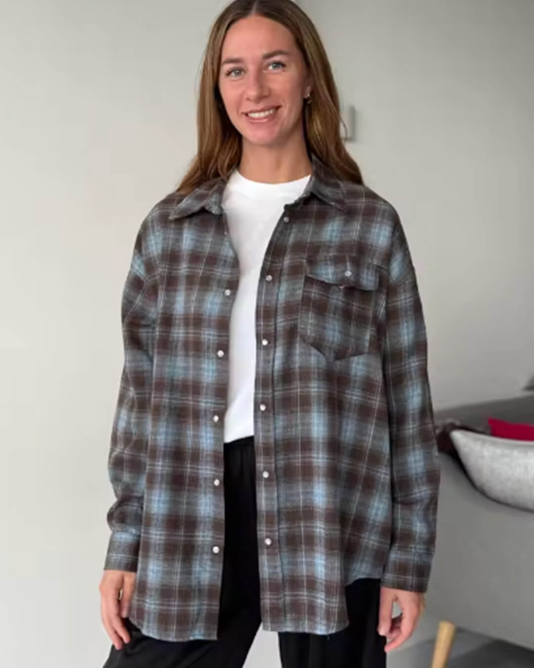 Kate Oversized Plaid Shirt