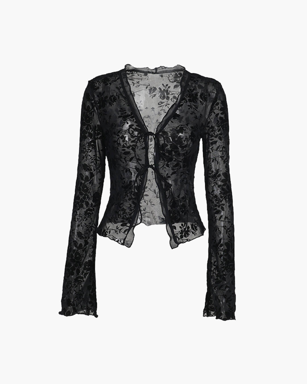 Ursa Tie Front Lace Blouse