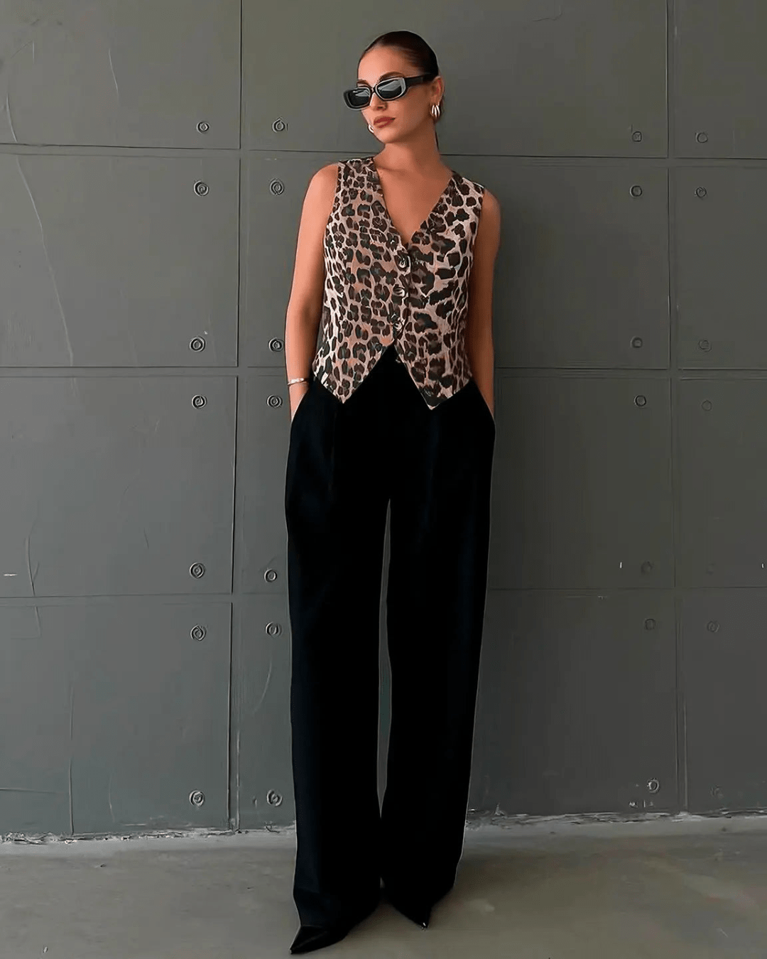 Monica Leopard Print Vest