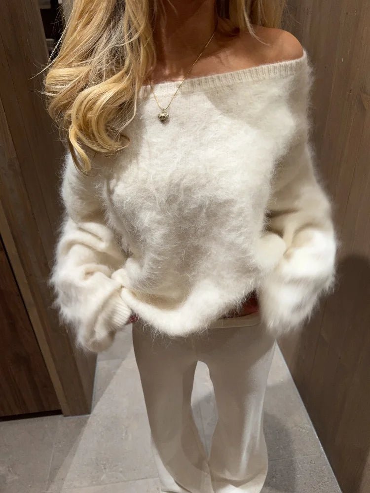 ZEYA - Addison Off - Shoulder Mohair Sweater