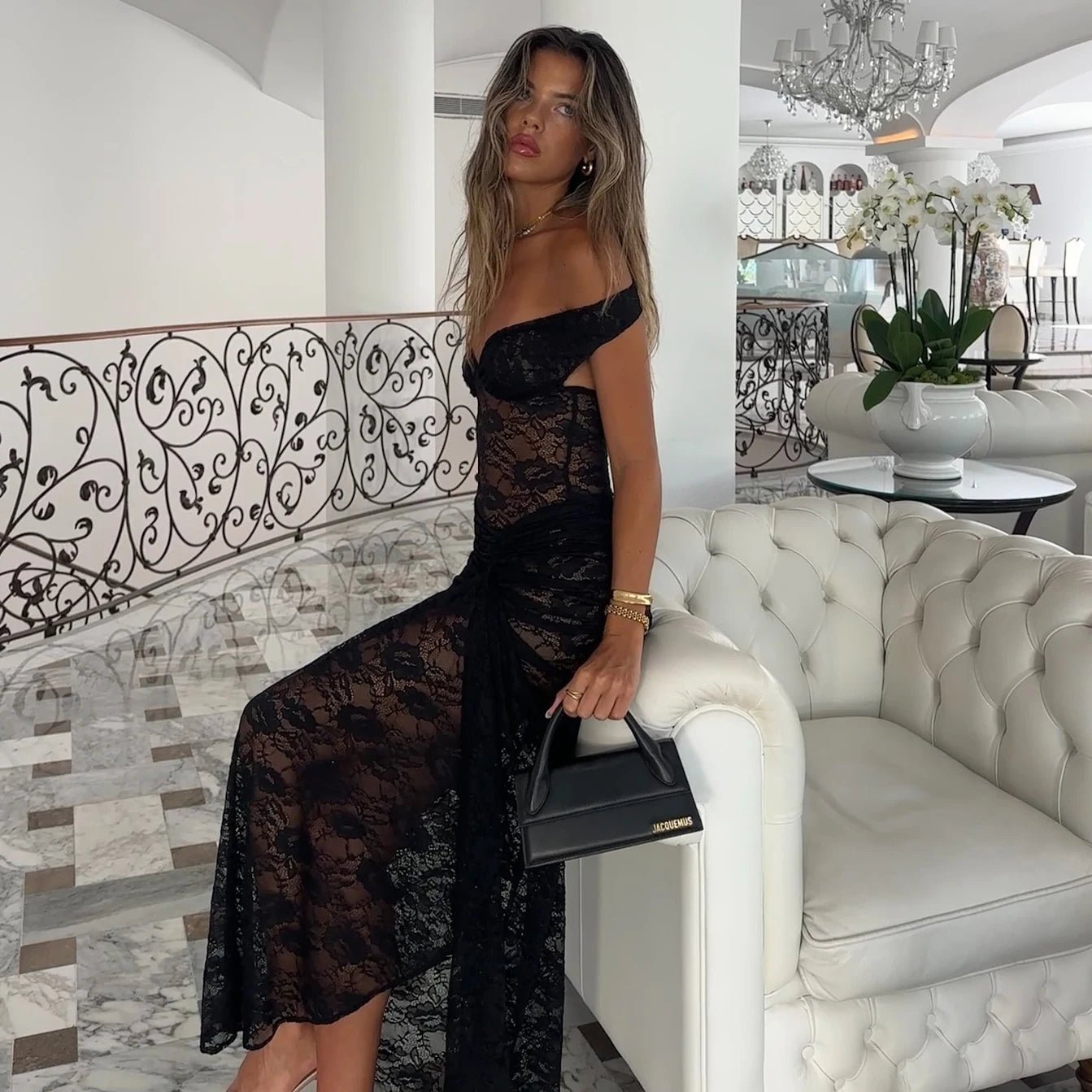 ZEYA - Aleanna Lace Mesh Maxi Dress