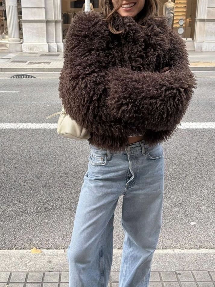 ZEYA - Almira Fuzzy Faux Fur Coat