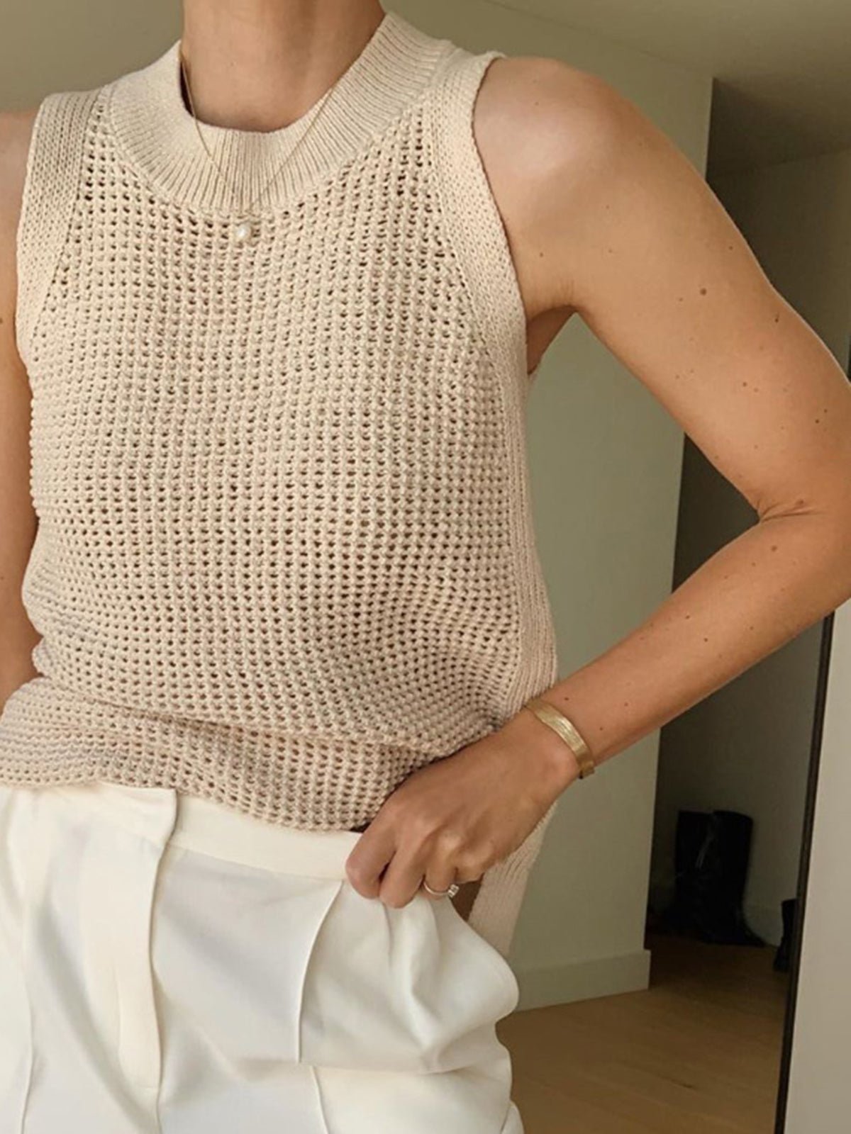 ZEYA - Amaia Hollow Knit Tank Top