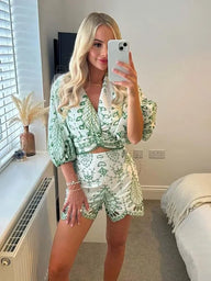 Amy Needlework Shorts Set