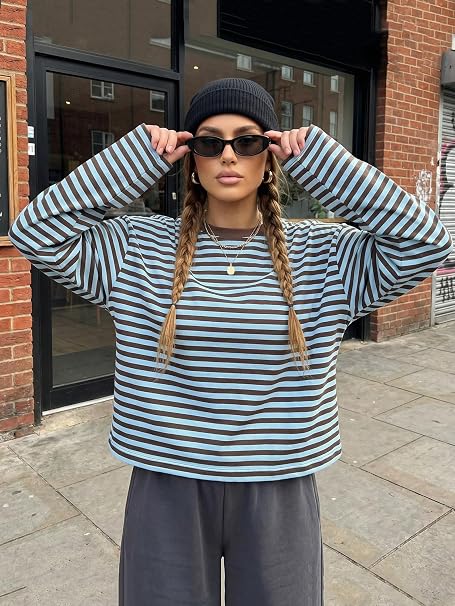 ZEYA - Angela Striped Oversized Knit Sweater