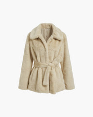 Ariana Faux Fur Coat with Belt