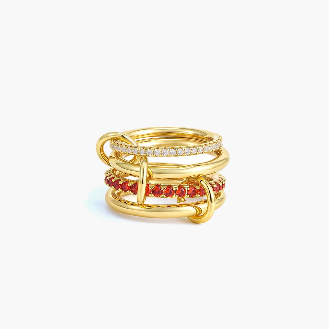 ZEYA - Astrid Fire Red Stacked Ring