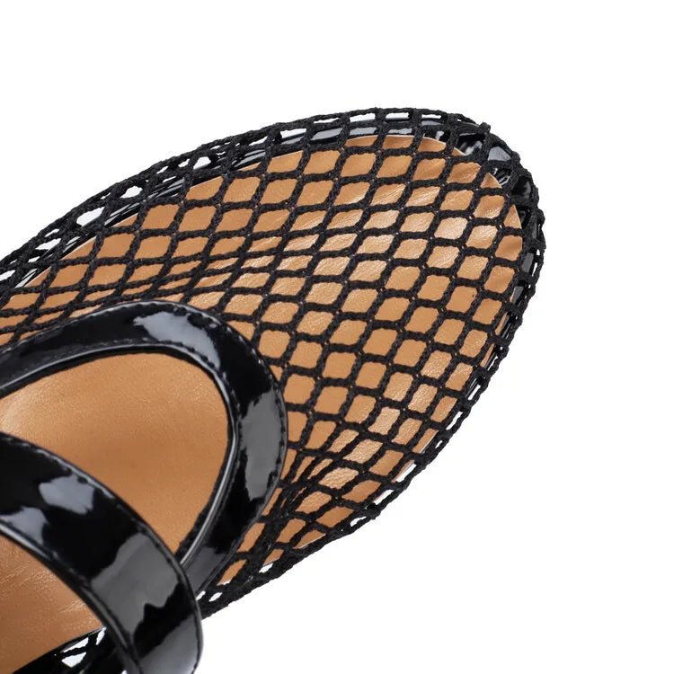 ZEYA - Beatrice Buckled Mesh Ballet Flats