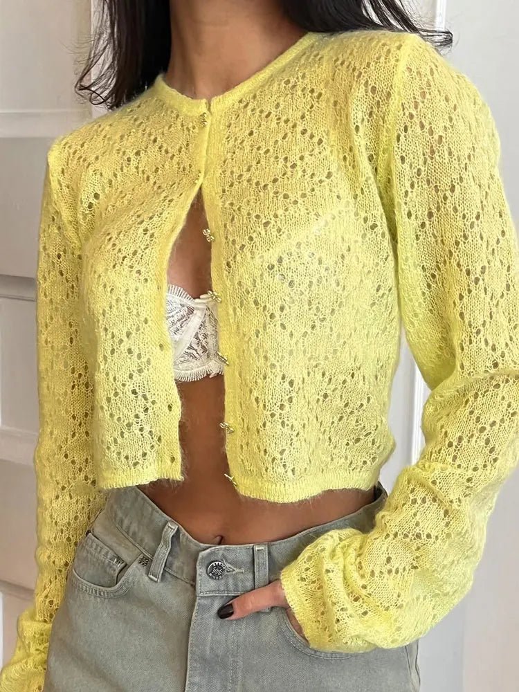 ZEYA - Beverly Hollow Cropped Cardigan