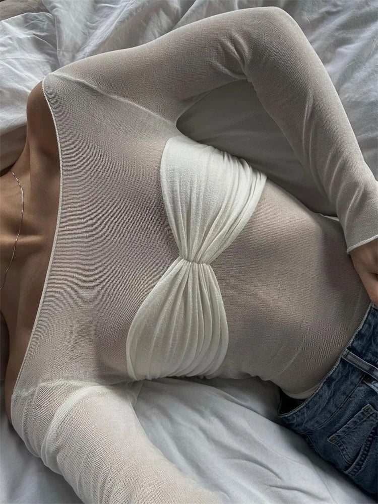 ZEYA - Camille Mesh Sheer Off - Shoulder Top